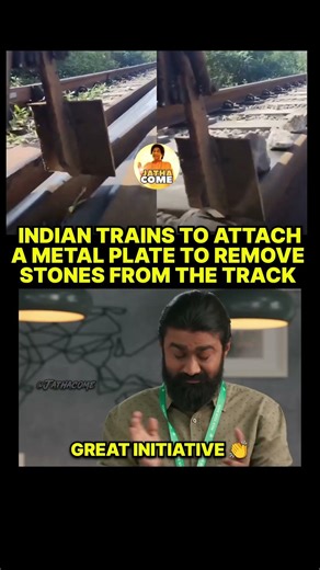 Small thing but Big impact 👏 #railways #track #stone #remove #initiatives #thoughts #jathacome