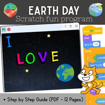 Earth Day Scratch Coding Activity | Step-by-Step Coding Guide | Task Cards