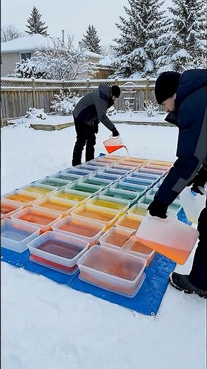 Building an Igloo from Colored Ice Cubes