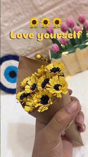 🌻 Mini Sunflower Bouquet DIY | Easy Paper Flower Craft #shorts