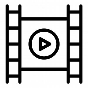 Video film icon, outline style