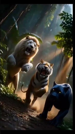 Lion vs Tiger vs Panther | Epic Jungle Fight Scene | Cinematic Wildlife Action