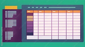 A spreadsheet containing rows upon rows of numbers demonstrating the timeconsuming and meticulous process of data entry for economic analysis.. 2d flat cartoon Stock Video