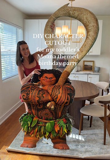 DIY Giant Character Cutout for Moana Birthday Party