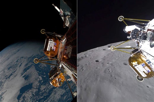 Intuitive Machines IM-2 Athena Lunar Lander Touches Down on Moon, Sends Back These Images
