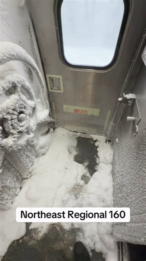 This was the view of our vestibules on train 160 (2-7-26) #amtrak #amtraknortheastcorridor #railfan #railfanning | Operator Logan