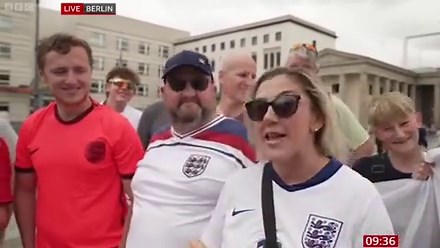 BBC Breakfast reporter interviews England fans