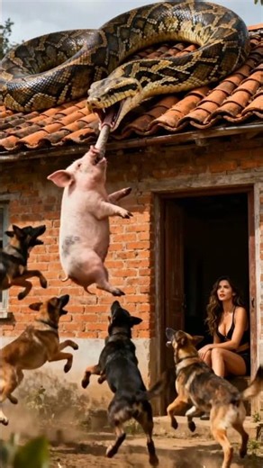 python attack on village residents' livestock #shorts