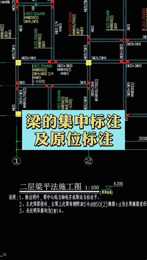 梁的集中标注及原位标注