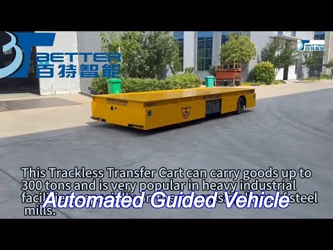 automated guided vehicle floor mounted rail system for transporting steel aluminum automotive