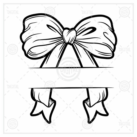 Split Bow Monogram SVG Cut File, Ribbon Design (digital Download) - Etsy