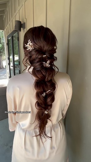 Romantic Bridal Braid with Coastal Pearl Hairpins & Pismo Pins