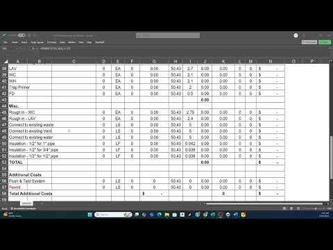 💧 Plumbing Estimating Spreadsheet – Create Full Estimates Instantly!