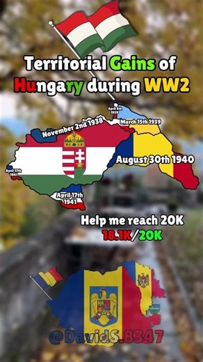 Territorial Gains of Hungary during WW2 #history #europe #geography #map #mappinguprising #mapping