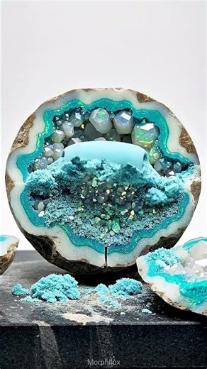 Cracking Open an Opal Geode's Hidden Sand #shorts