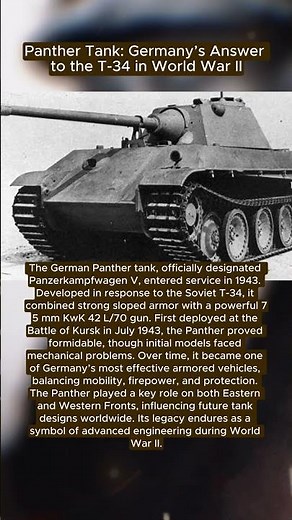 Panther Tank: Germany’s Answer to the T-34 in World War II