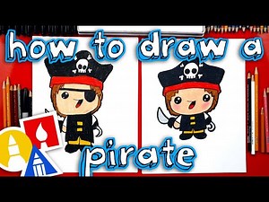 How To Draw A Cartoon Pirate - Videos For Kids