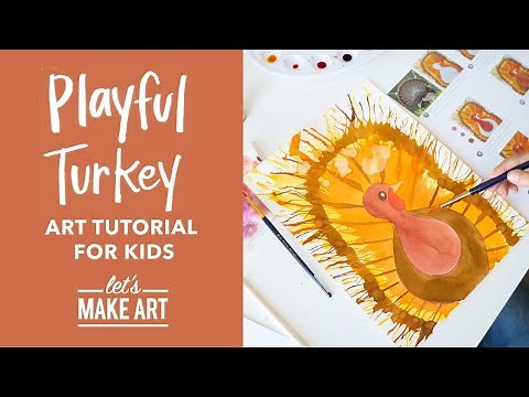 Playful Turkey 🦃 Thanksgiving Art Activity for Kids by Nicole Miyuki of Let's Make Art