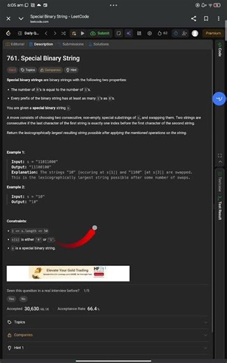 LeetCode 761 | Special Binary String 🔥 | Recursion + Greedy Trick | C++