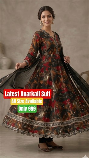 Elegant Anarkali Suit 😍 Black Floral Designer Look | Premium Ethnic Wear | Only ₹999🔥