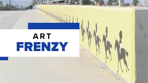 Viral bridge artwork in Indio draws praise and safety concerns