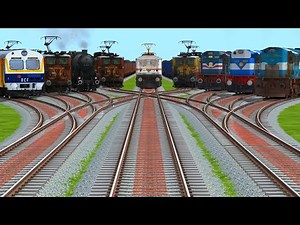 🍀All Realistic Trains Run At Bumpy High Graphics Railroad Crossing Tracks | train train train train
