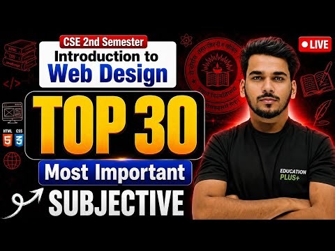 Introduction to Web Designing | CSE 2nd Semester | Most Important Subjective| BEU-PATNA