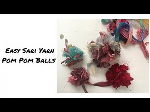 How to make Fabric Pom Pom balls/DIY Sari Yarn Pom Pom / How To Make Easy Fabric Pom Pom Balls|