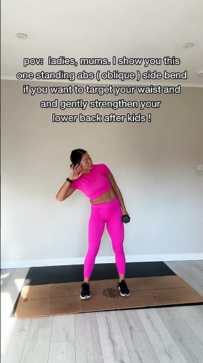 Simple & so effective,standing oblique side bends.do you do them? #standingabs #waistworkout #fitmom