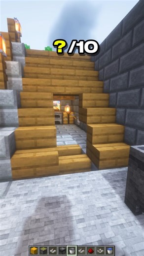 How to Make a Secret Stair Door in Minecraft – Secret Base | CupSapling #minecraft #redstone #shorts
