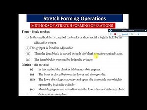 Stretch forming operation