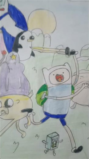 drawing adventure time characters from cartoon #art #shortvideo #drawing