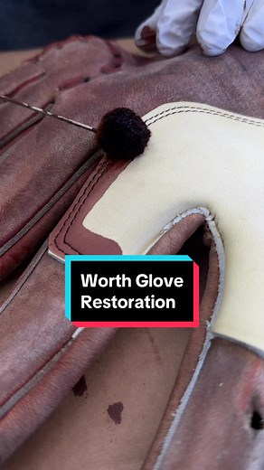 Full glove restoration for comedian @Jeff Dye! Thanks for trusting us with your childhood glove, Jeff 🙌🙌
