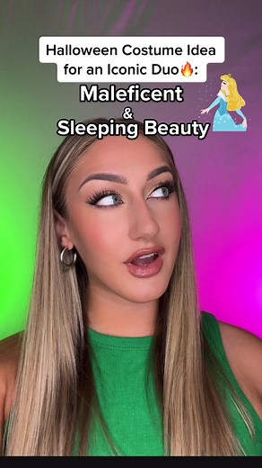 Maleficent and Princess Aurora 💚💗 #halloweencostume #halloweenmakeup #maleficient #princessaurora #disney #reels | Makeup by Katie