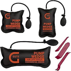 The Original Rhino Strong Commercial Grade Air Wedge Bag Pump Professional Leveling Kit & Alignment Tool Inflatable Shim Bag 3 Piece (Small, Medium, Large). 3 sizes for all of your individual needs.
