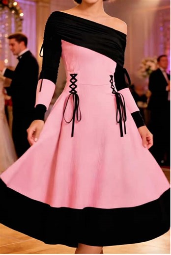 This dress blends trendy colorblock design with an elegant asymmetrical neckline, perfect for elevating your fall and winter daily style! 👗✨#Fashion #Dress #WinterFashion #FallStyle #TikTokShopHolidayHaul