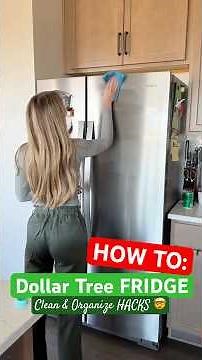 HOW TO: Quickly CLEAN AND ORGANIZE your 👉🏼 fridge using only Dollar Tree finds!!🤯 #home #cleaning