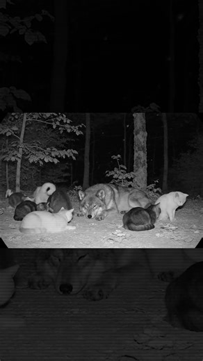 A Wolf Protects a Group of Kittens — Unlikely Guardian!