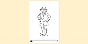 Elf Colouring Page