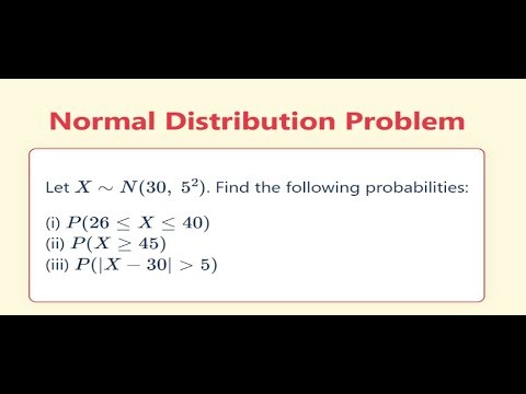 Normal Distribution Problem Solved | Find Probabilities using Z-Score (Mean = 30, SD = 5)