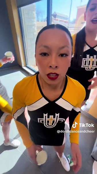 before & after at DAY OF DUALS COMP!!! #beforeandafter #dordt #comp #competition #dordtuniversity #cheer #ducheer