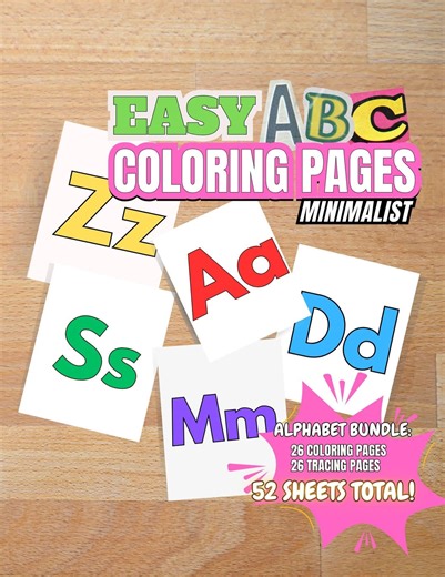 ABC Coloring Pages | Alphabet Tracing Bundle (digital Download) Printable | Easy Learning - Etsy
