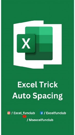 Excel Trick for auto spacing. #excel #corporate #accounting #exceltips #shortcuts #microsoftexcel #exceltricks #msexcel #excelformulas #exceltipsandtricks #excelwork #excelcoprate #exceltraining #googlesheets #learnexcel | excel_funclub