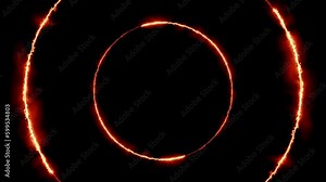 Rotating neon light circle of energy. Particle energy spiral. Abstract technology, science, engineering artificial intelligence. Continuous infinite loop Stock Video