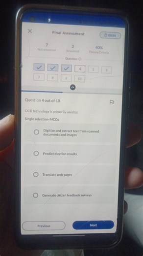 OCR technology is primarily used to:  Single selection-MCQs  Di... | Filo