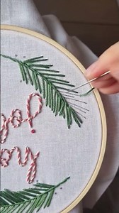 Pine Branch Stitch 🌲✨ | Holly Joly Embroidery #embroidery #christmas #tutorial #diy #craft #handmade