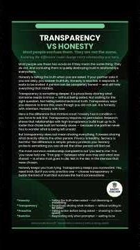 Transparency vs Honesty — The Difference That Changes Every Relationship