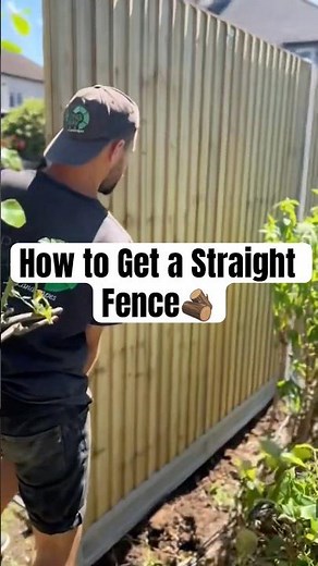 How to get a Straight Fence🪵 #garden #fencing #fences #gardenlandscaping #diy #gardendesign