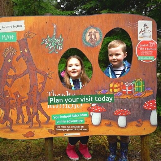 1.2K views · 31 reactions | Stick Man has arrived in the nation's forests  Our brand-new activity trail is opening in sites across the country from today! Come along and help Stick Man find his way back to the family tree  Pick up an activity pack on-site and collect stamps as you explore interactive panels along the route  Find your nearest trail  forestryeng.land/stick-man | Forestry England | Facebook