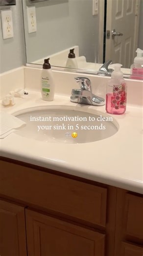 instant motivation to clean your sink in 5 seconds 🫧😌